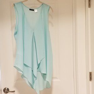 Venus Sheer V-Neck Mint Sleeveless Blouse